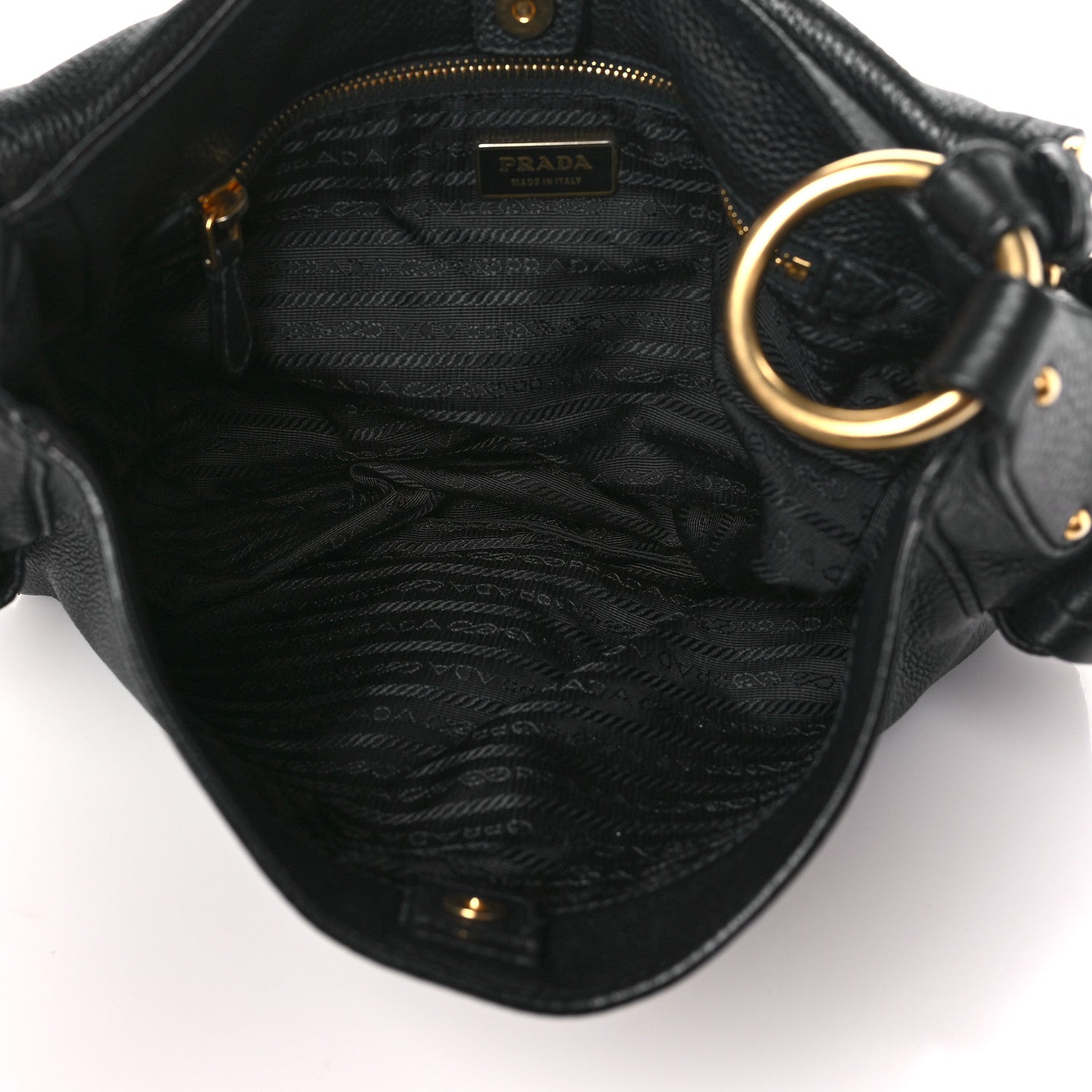 Prada Vitello Daino Shoulder Bag Black 5 of 12