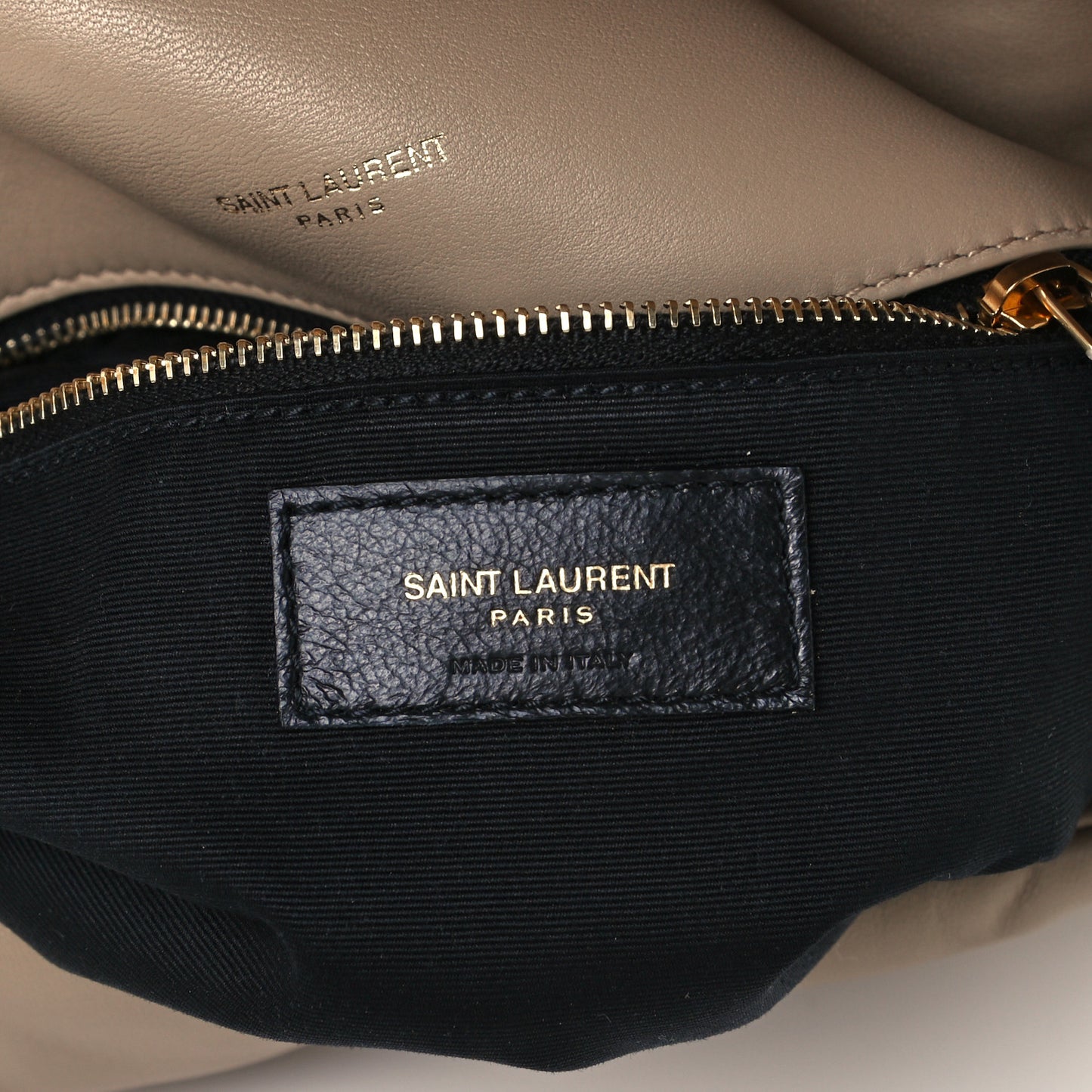 Lambskin Quilted Medium Loulou Puffer Monogram Chain Satchel Dark Beige