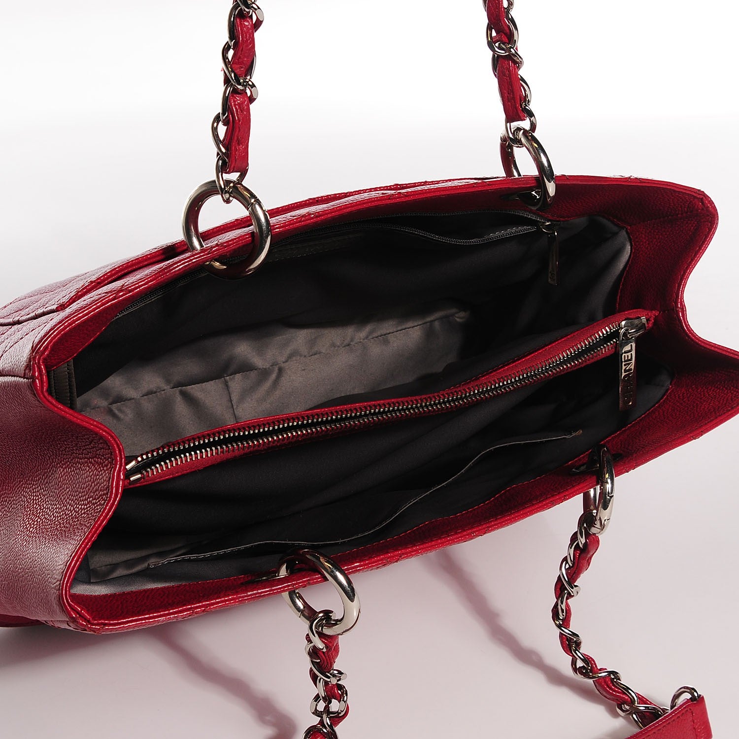 Chanel Caviar Quilted Grand Shopping Tote GST Red 5 of 7