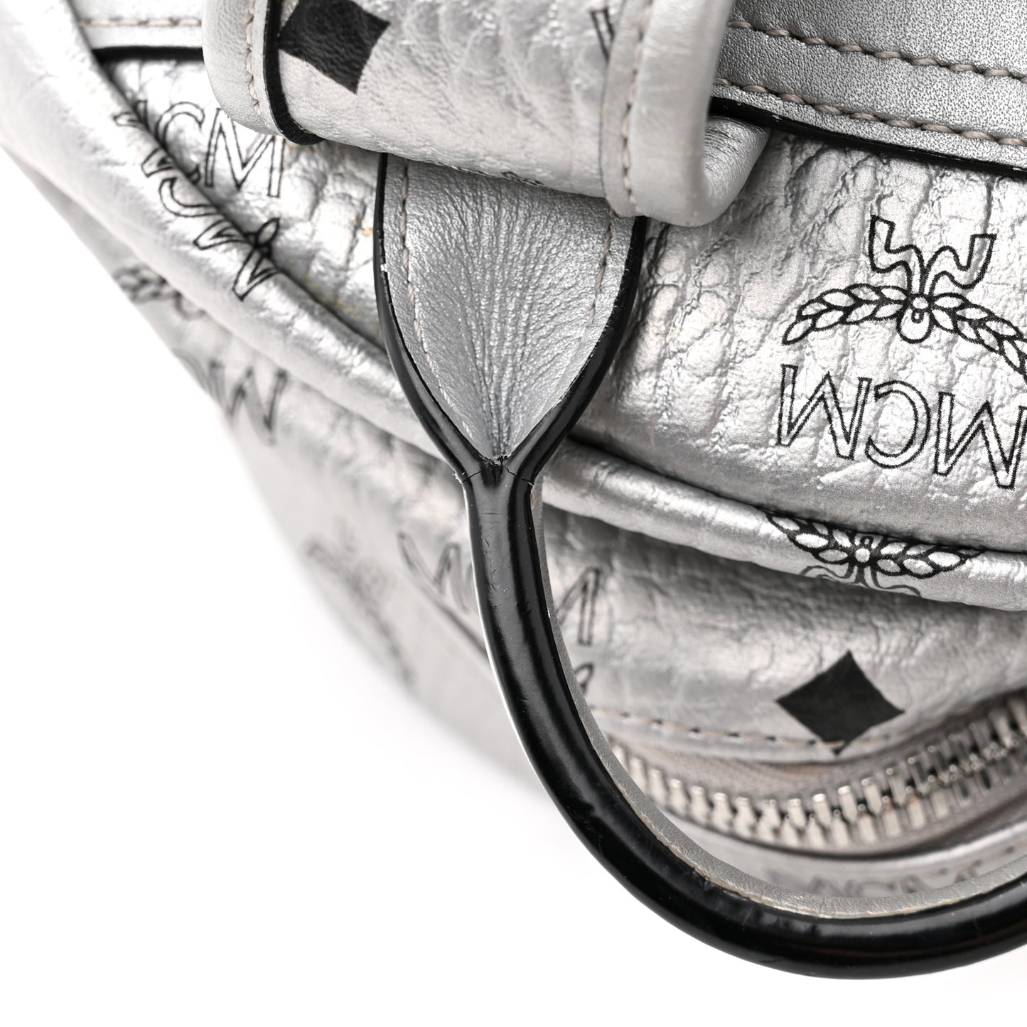 Metallic Visetos Medium Side Stud Stark Backpack Berlin Silver