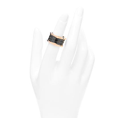 Bulgari 18K Rose Gold Black Ceramic B.Zero1 Four-Band Ring 51 5.75 3 of 5