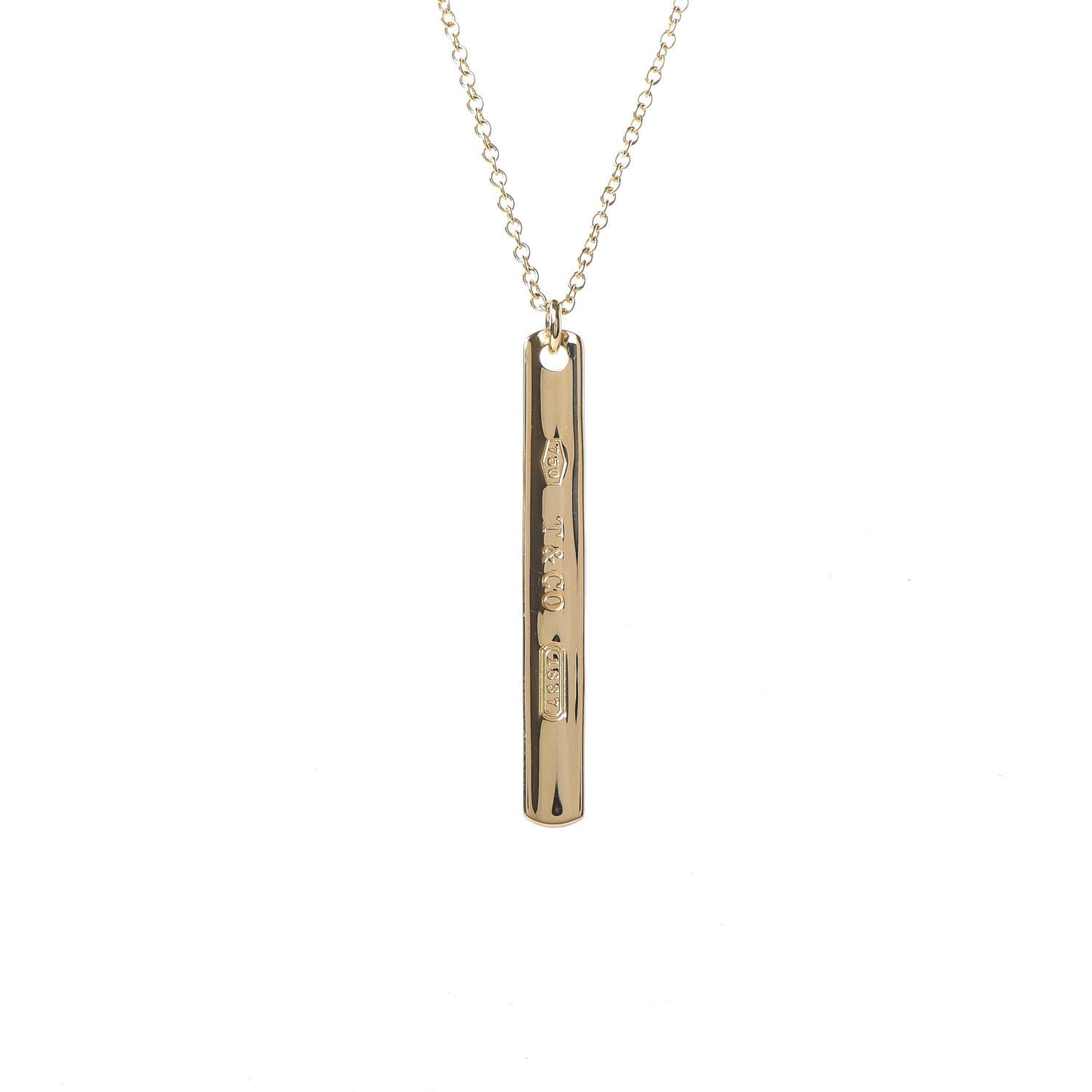 18K Yellow Gold 1837 Bar Pendant Necklace