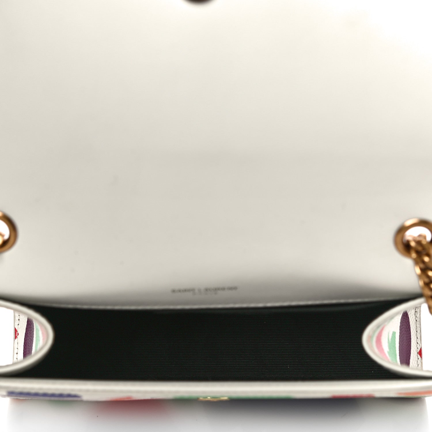 Saint Laurent Grain De Poudre Small Classic Monogram Shapes Print Kate Satchel White 5 of 10