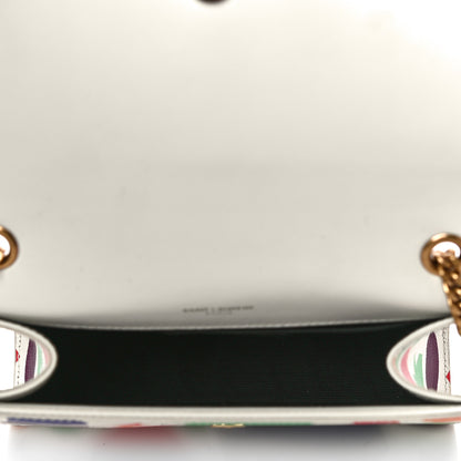 Saint Laurent Grain De Poudre Small Classic Monogram Shapes Print Kate Satchel White 5 of 10