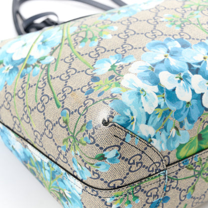 Gucci GG Supreme Monogram Blooms Medium Reversible Tote Beige Blue Navy 23 of 24