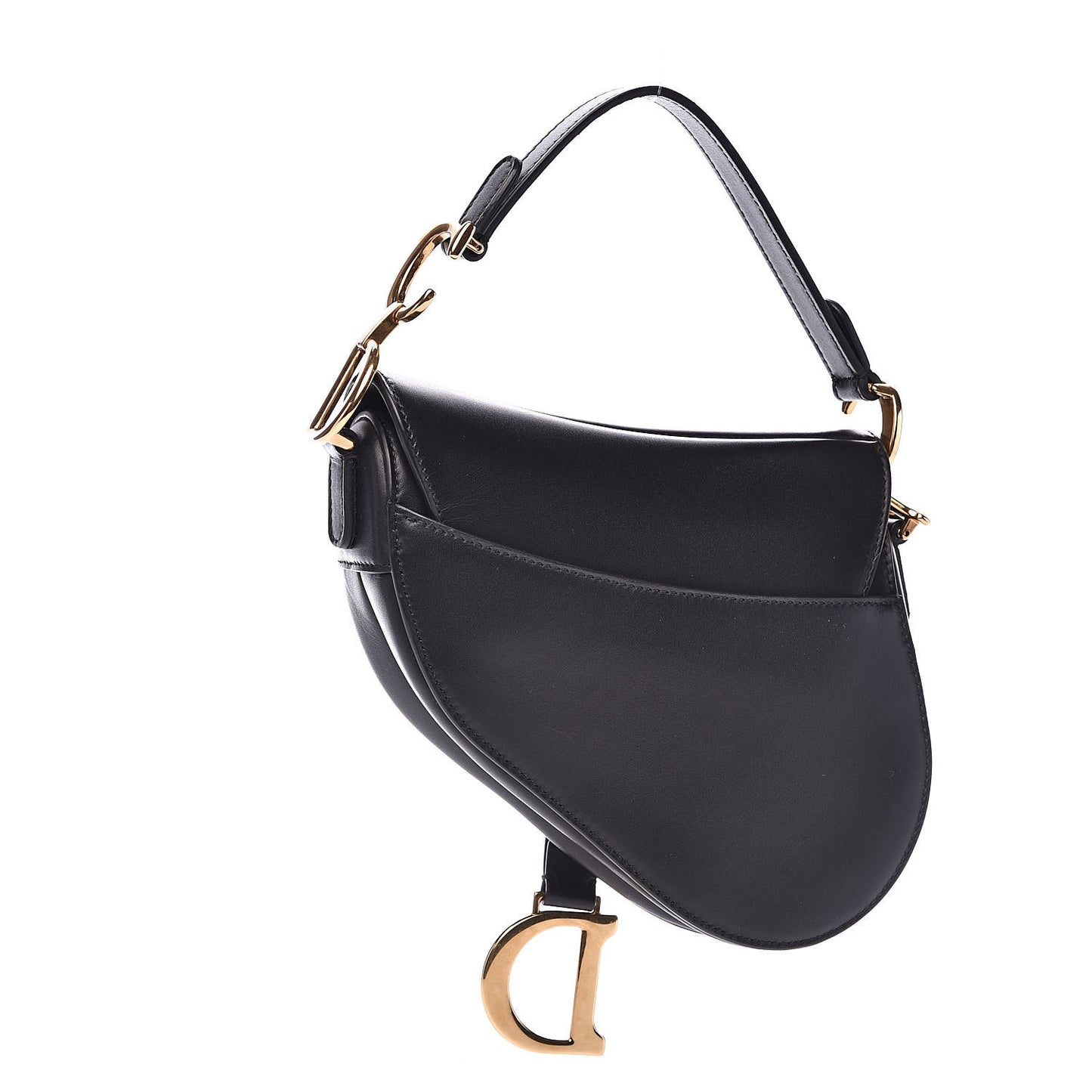 Calfskin Mini Saddle Bag Black