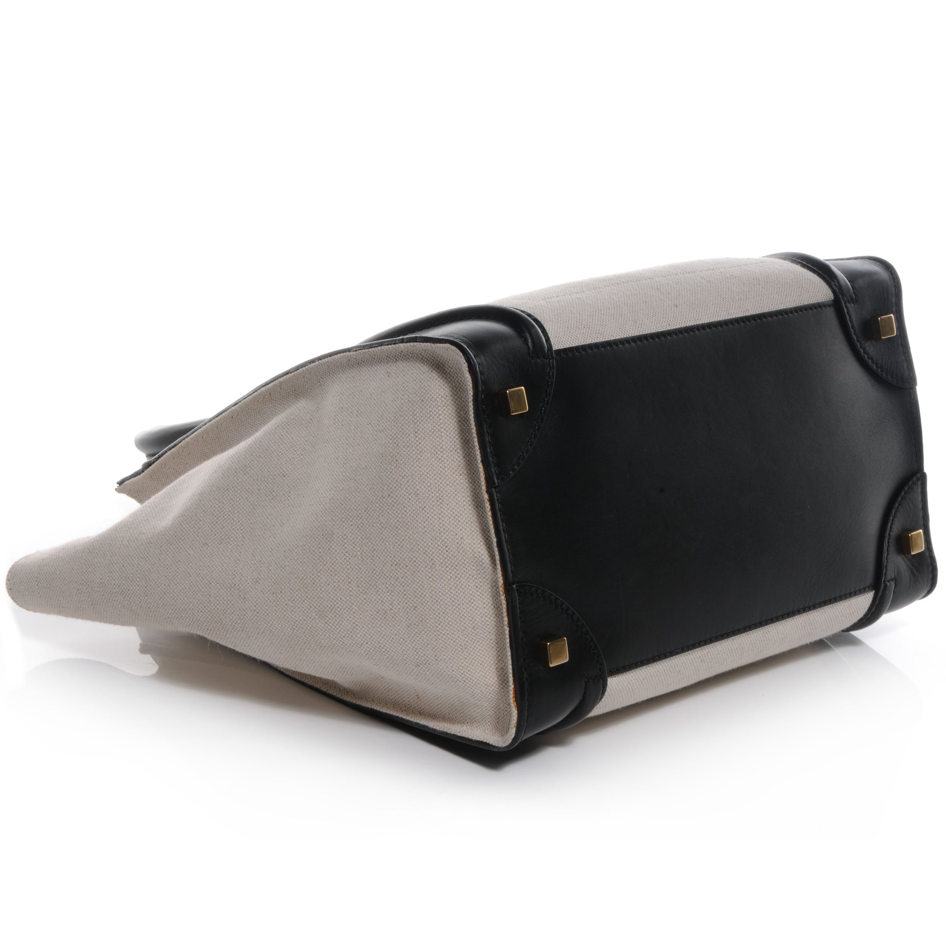 Celine Natural Canvas Smooth Calfskin Mini Luggage Cream 4 of 9