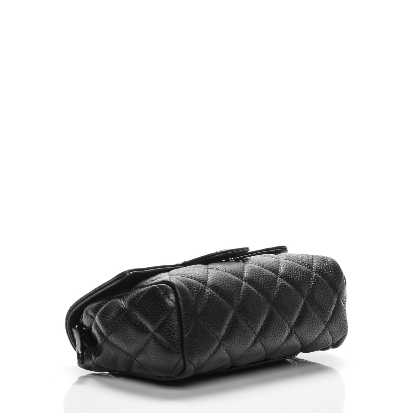 Caviar Quilted Flap Cosmetic Case Black