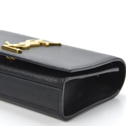 Saint Laurent Grain De Poudre Small Monogram Kate Satchel Black 6 of 9