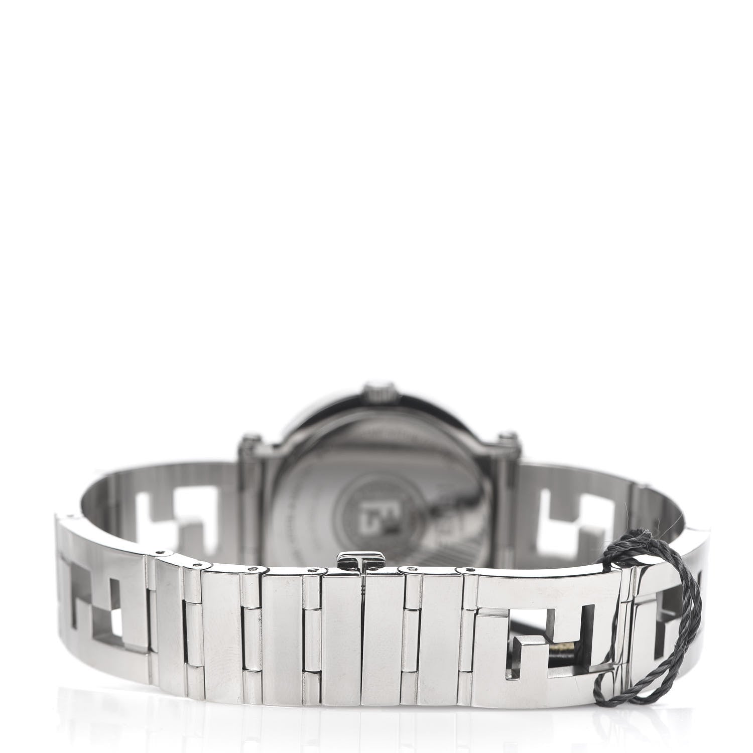 Fendi Stainless Steel 38mm Round Quadro Quartz Watch Black 4 of 7