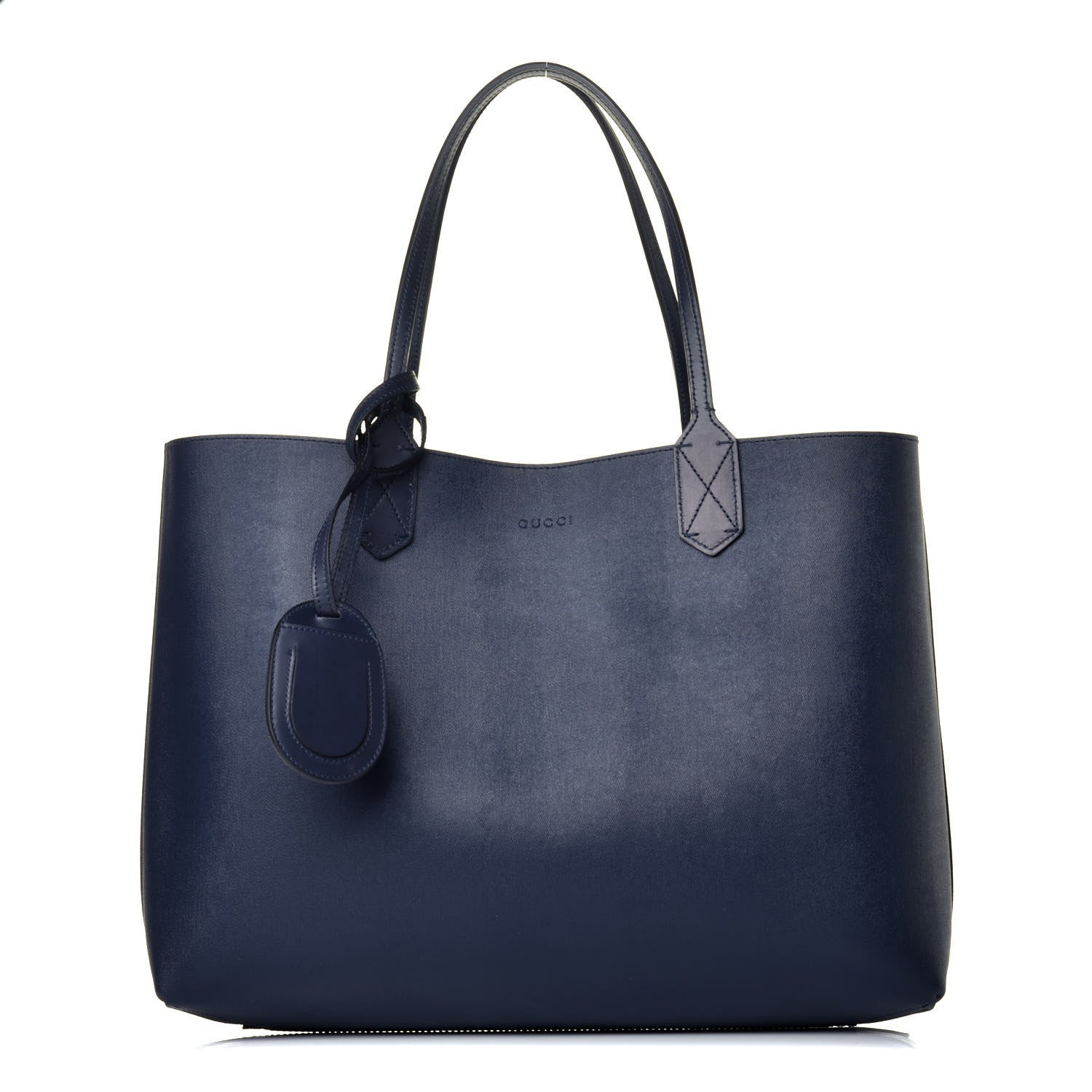 Gucci GG Supreme Monogram Blooms Medium Reversible Tote Beige Blue Navy 4 of 16