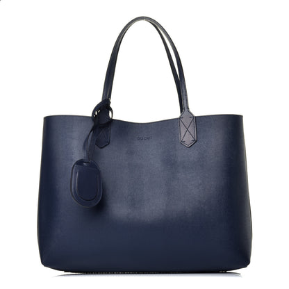 Gucci GG Supreme Monogram Blooms Medium Reversible Tote Beige Blue Navy 4 of 16
