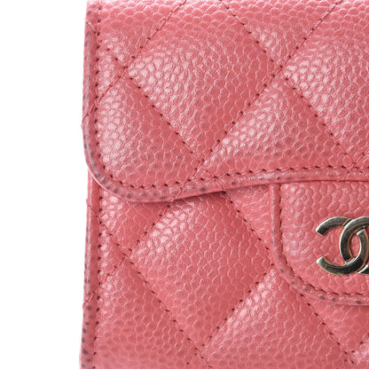 Chanel Caviar Quilted Flap Card Holder Pink 12 of 13