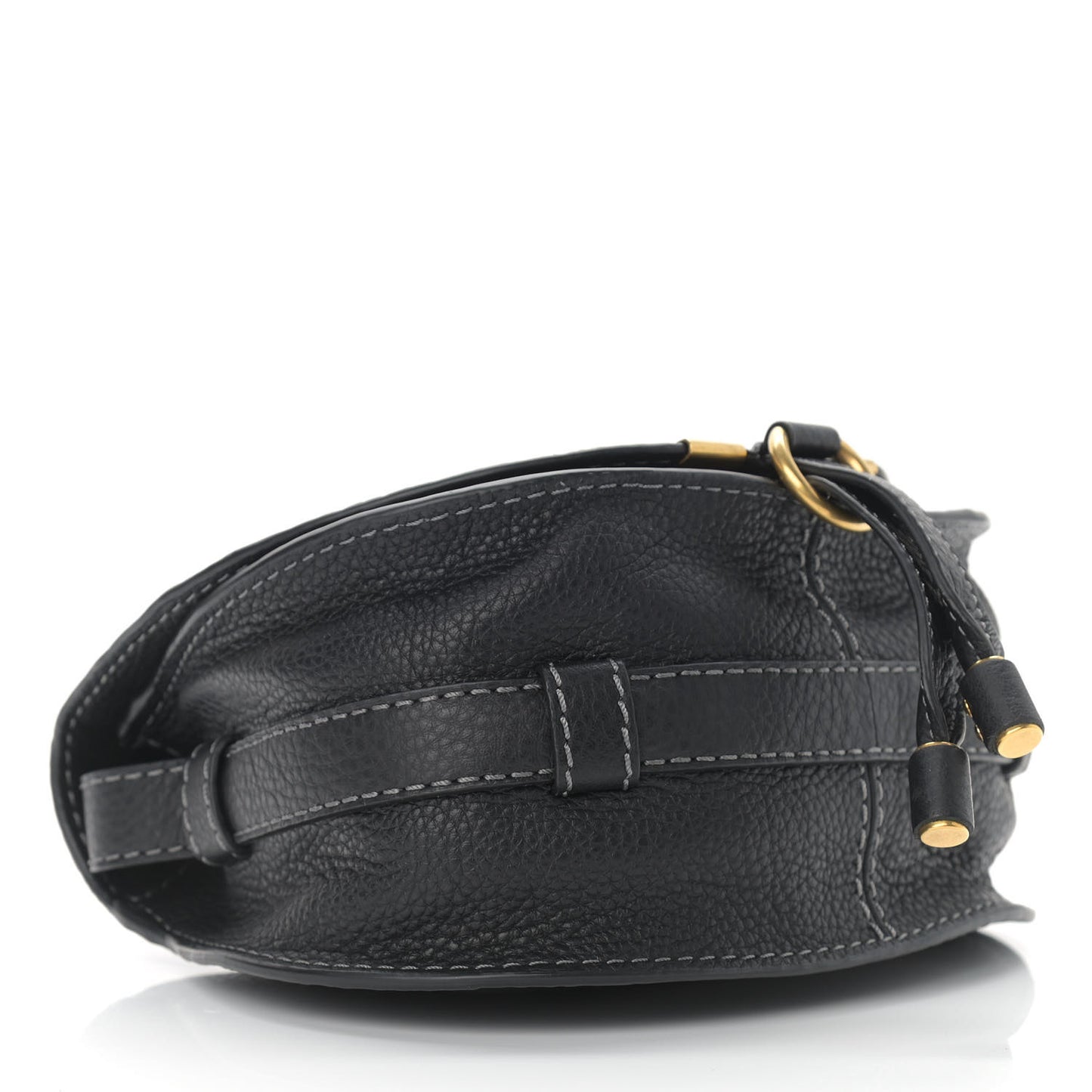 Calfskin Mini Marcie Round Crossbody Bag Black