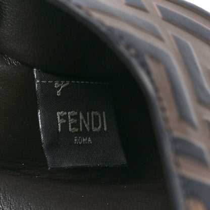 Fendi Vitello Soft F is Fendi Bi-Color FF 1974 Embossed Envelope Pouch Maya Black 9 of 13