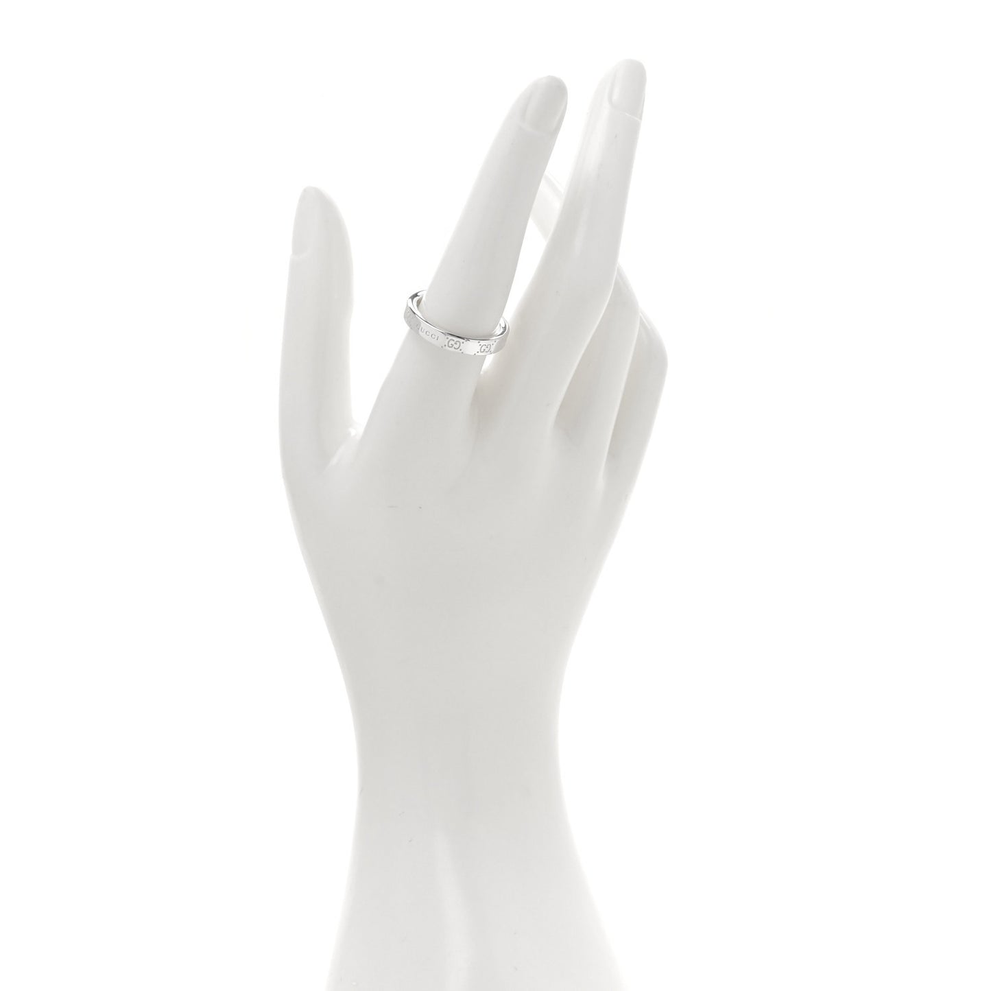 Sterling Silver Signature GG Narrow Band Ring 58 8.25