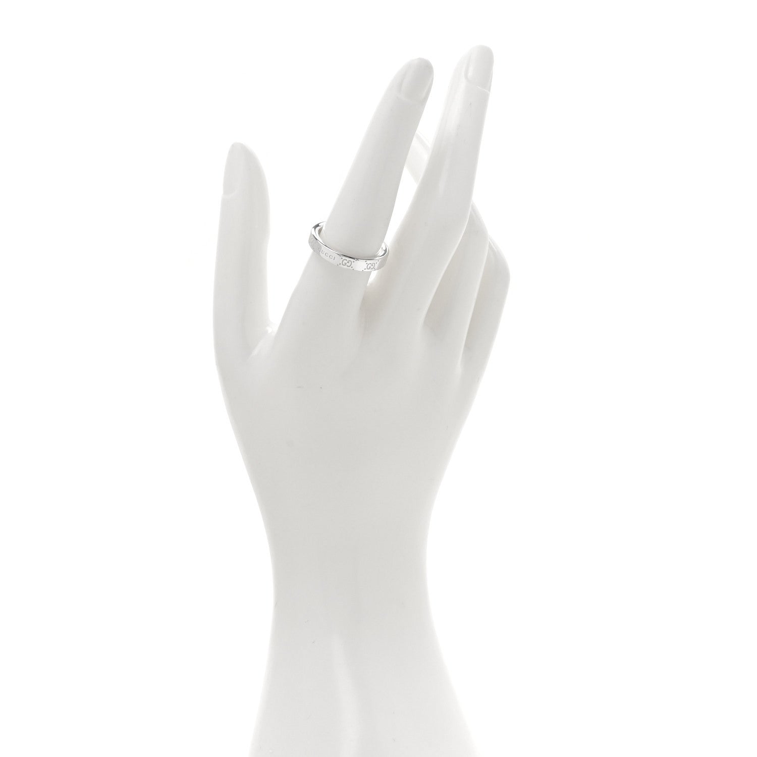Gucci Sterling Silver Signature GG Narrow Band Ring 58 8.25 2 of 6