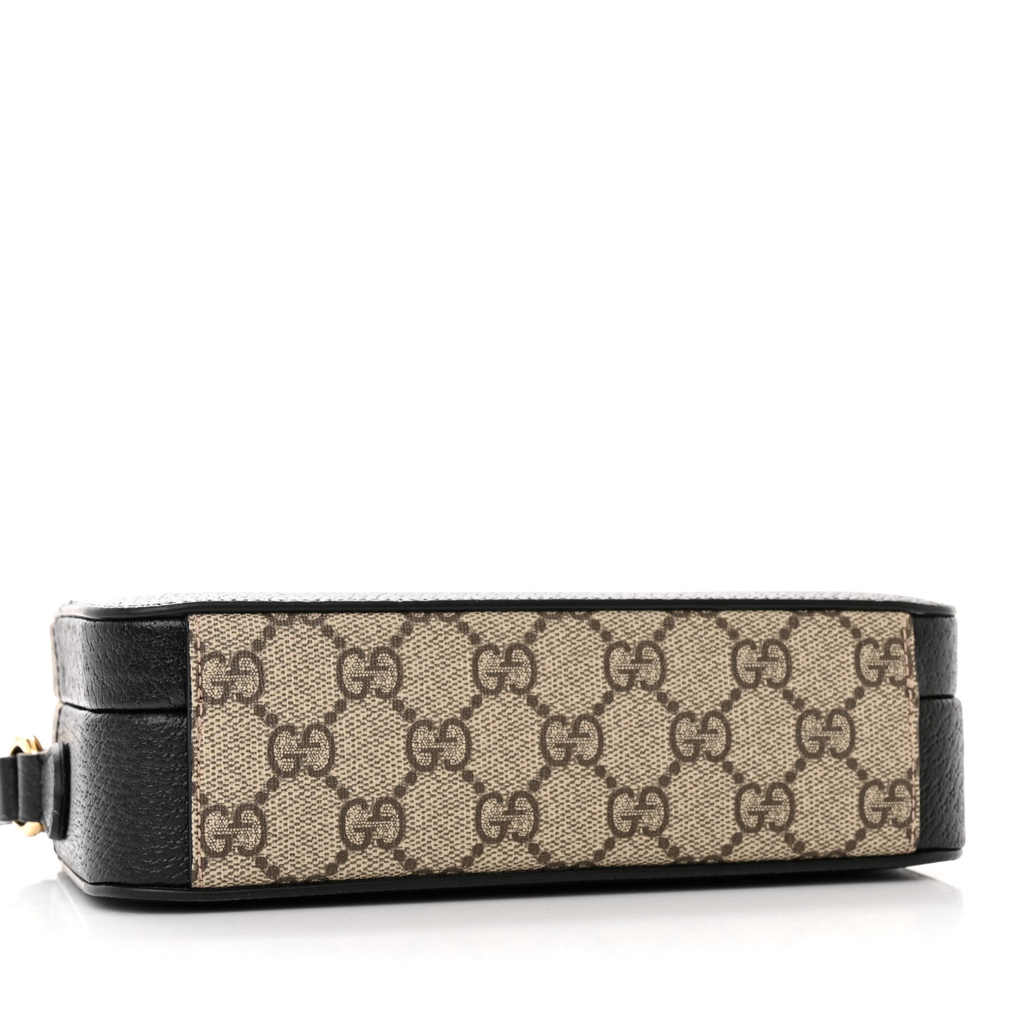 GG Supreme Monogram Textured Dollar Calfskin Mini New Basket Shoulder Bag Beige Ebony Black