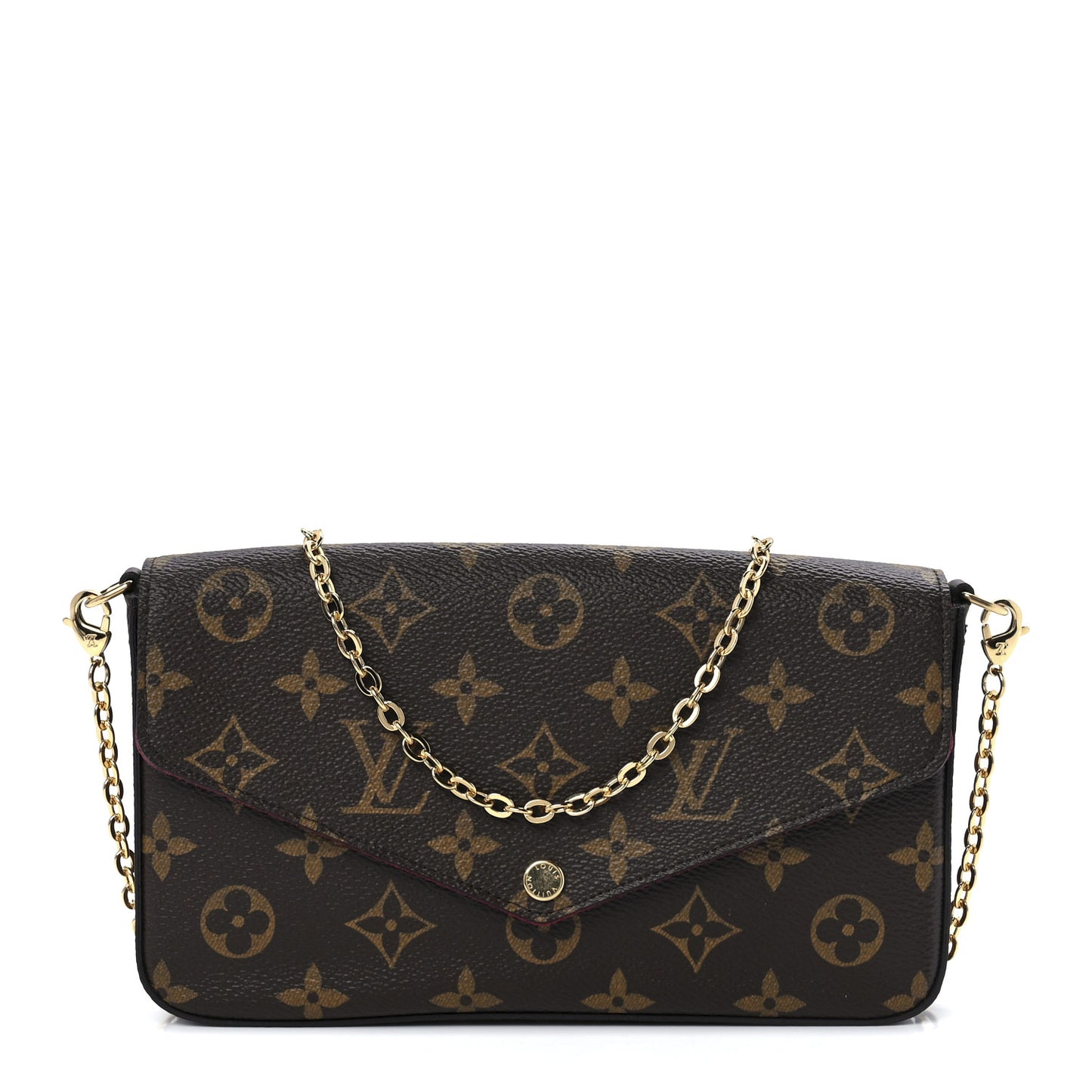 Monogram Pochette Felicie Chain Wallet Fuchsia