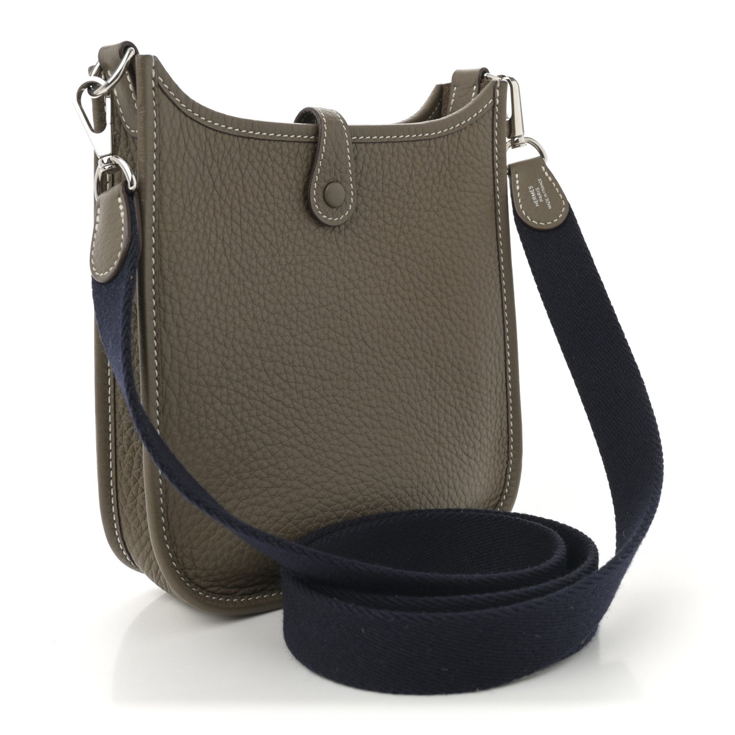 Hermes Taurillon Clemence Amazone Evelyne TPM Etoupe Bleu Indigo 3 of 11
