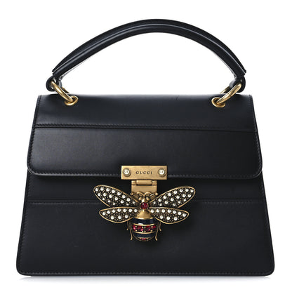 Gucci Calfskin Sylvie Web Small Queen Margaret Top Handle Bag Black 1 of 12