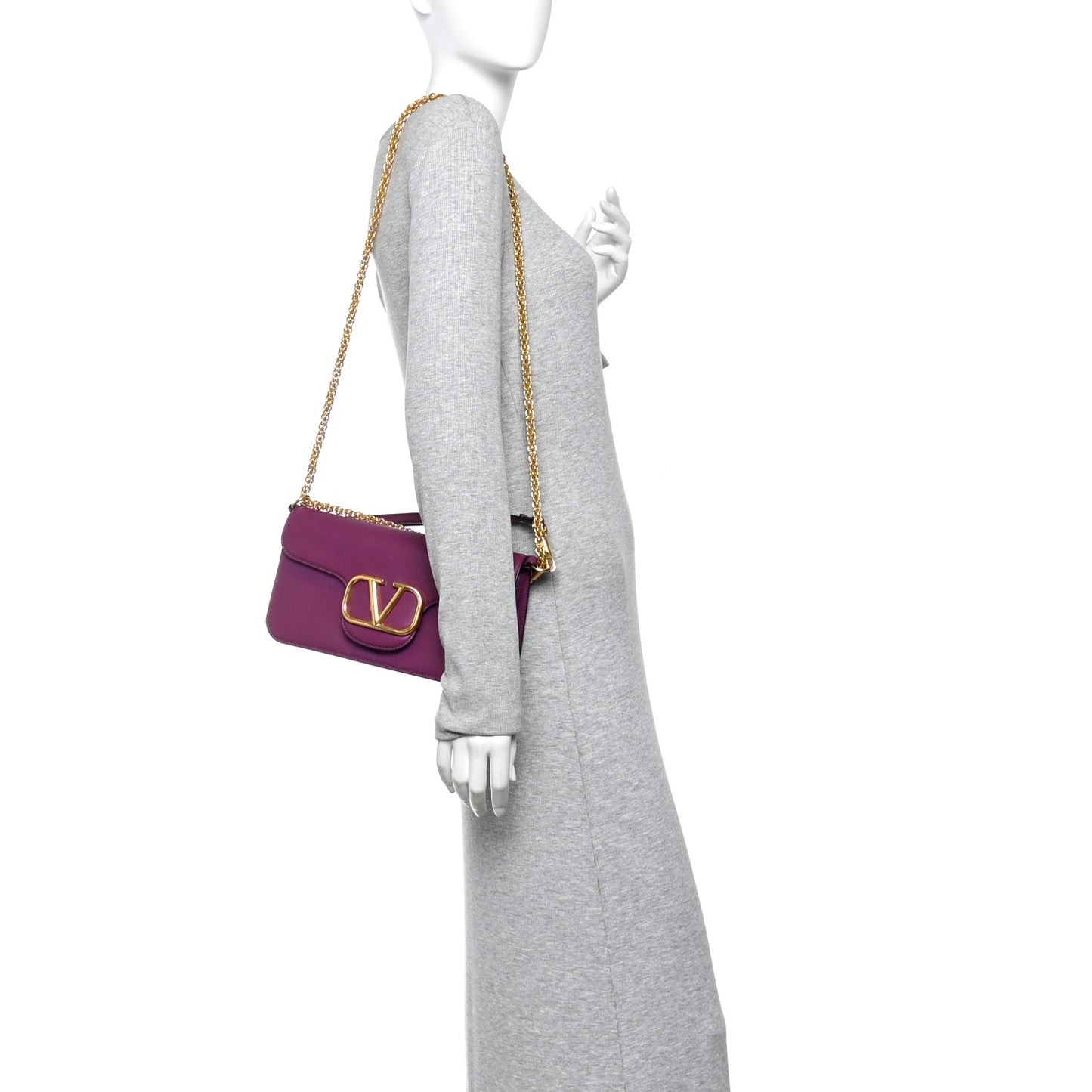 Calfskin Vlogo Loco Shoulder Bag Prune