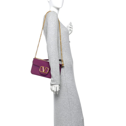 Valentino Garavani Calfskin Vlogo Loco Shoulder Bag Prune 2 of 9