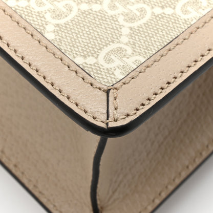 Gucci GG Supreme Monogram Textured Dollar Calfskin Web Mini Ophidia Padlock Top Handle Chain Shoulder Bag Beige Mystic White Oatmeal 13 of 13