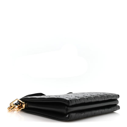 Louis Vuitton Lambskin Embossed Monogram Coussin MM Black 4 of 10