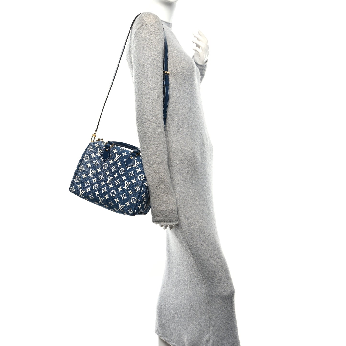 Monogram Jacquard Denim Speedy Bandouliere 25 Bleu