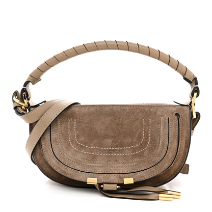 Chloe Suede Calfskin Mini Marcie Crossbody Bag Boyish Brown 1 of 11