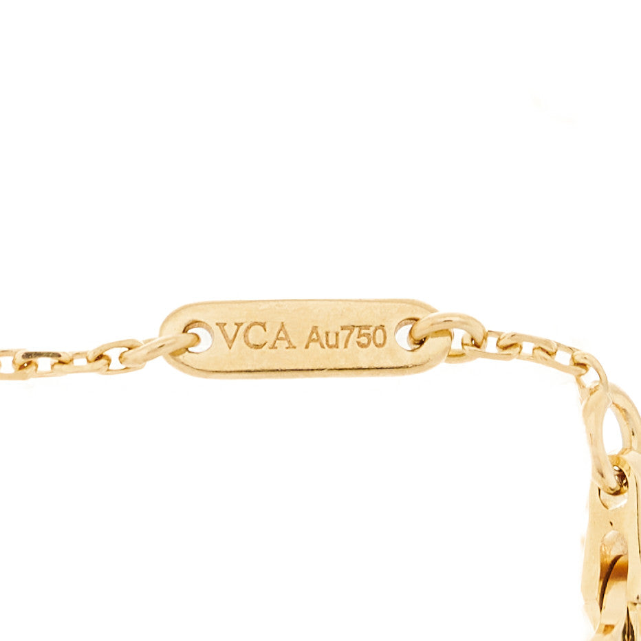 18K Yellow Gold Mother of Pearl Sweet Alhambra Bracelet