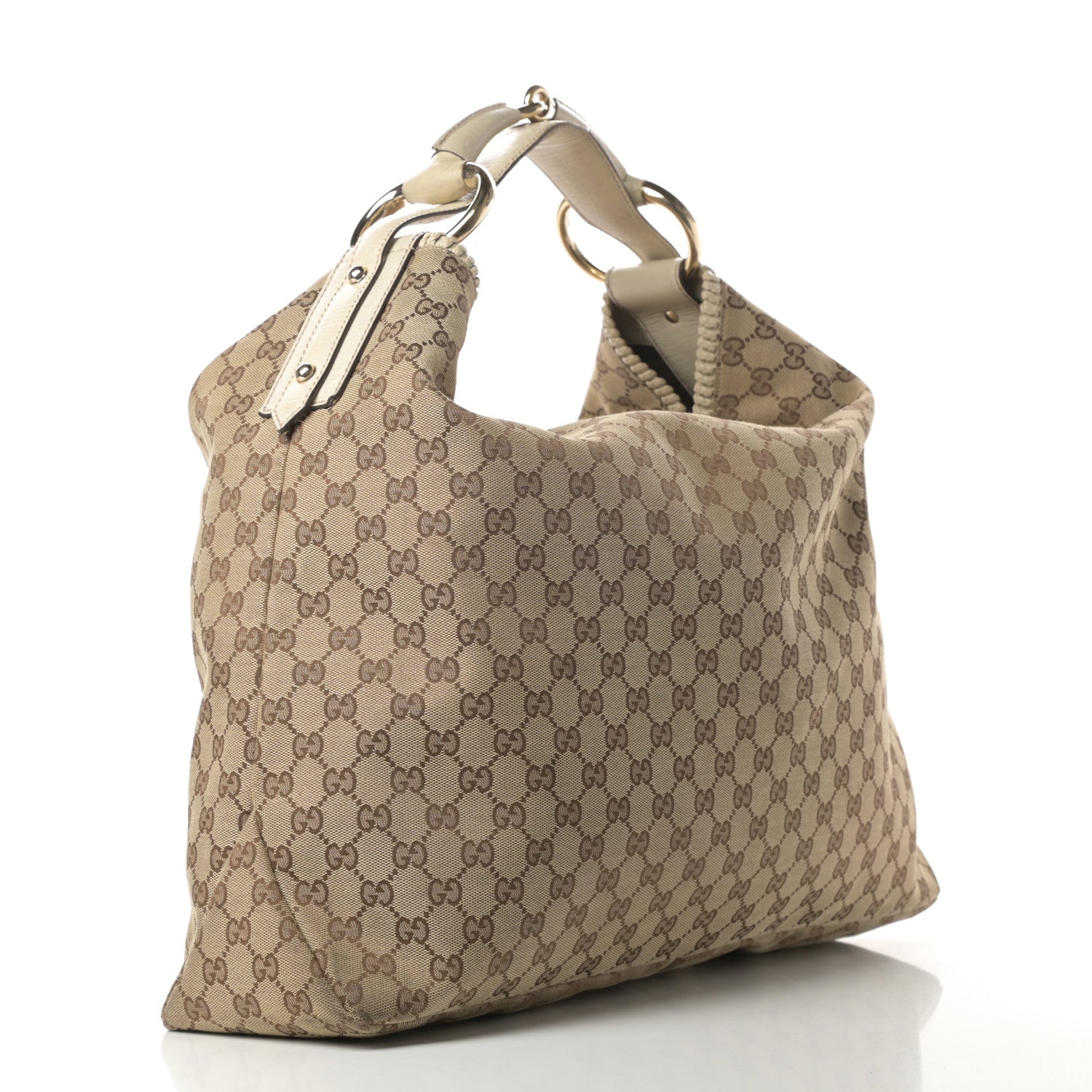 Gucci Monogram Large Horsebit Chain Hobo Off White 3 of 15