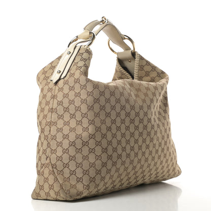 Gucci Monogram Large Horsebit Chain Hobo Off White 3 of 15