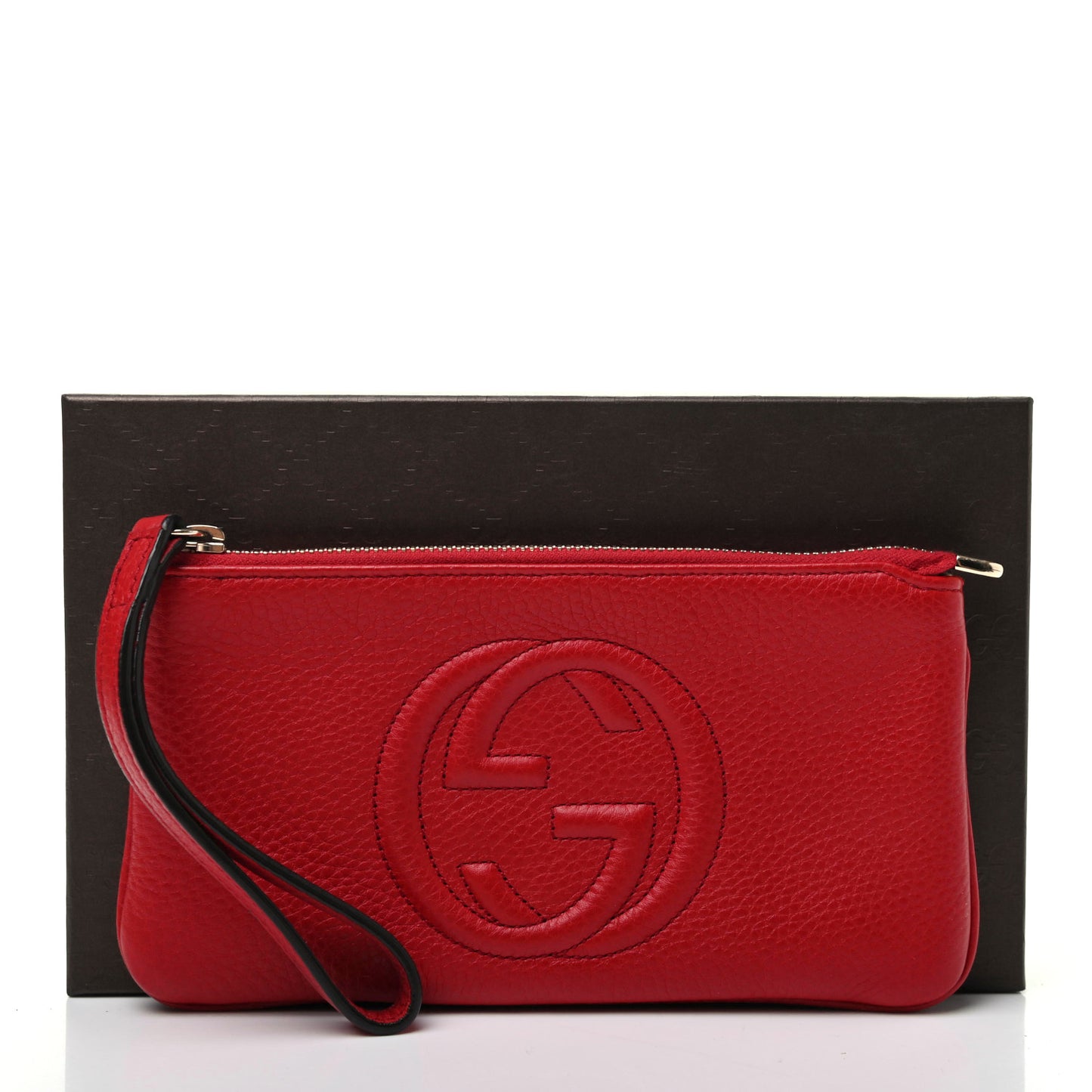 Pebbled Calfskin Soho Wristlet Vibrant Red