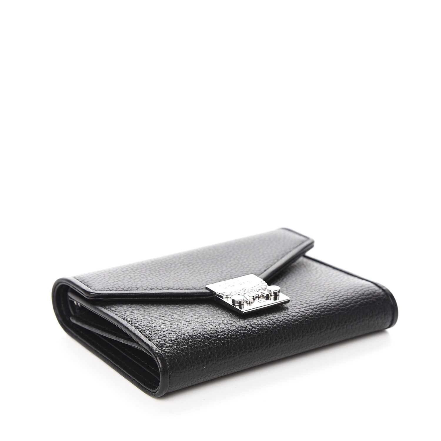 MCM Grained Calfskin Compact Wallet Black 4 of 7