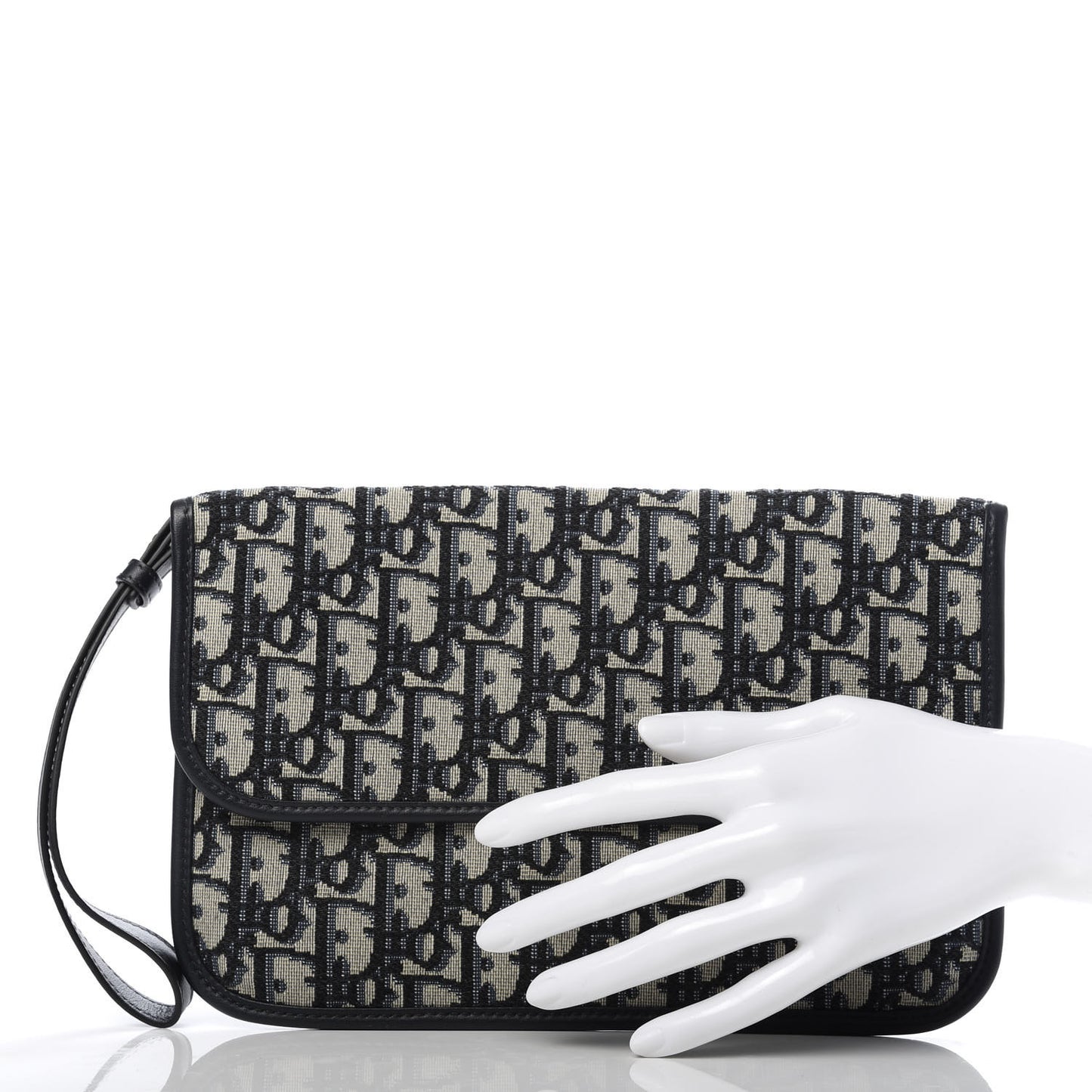 Oblique Flap Pouch Clutch Blue