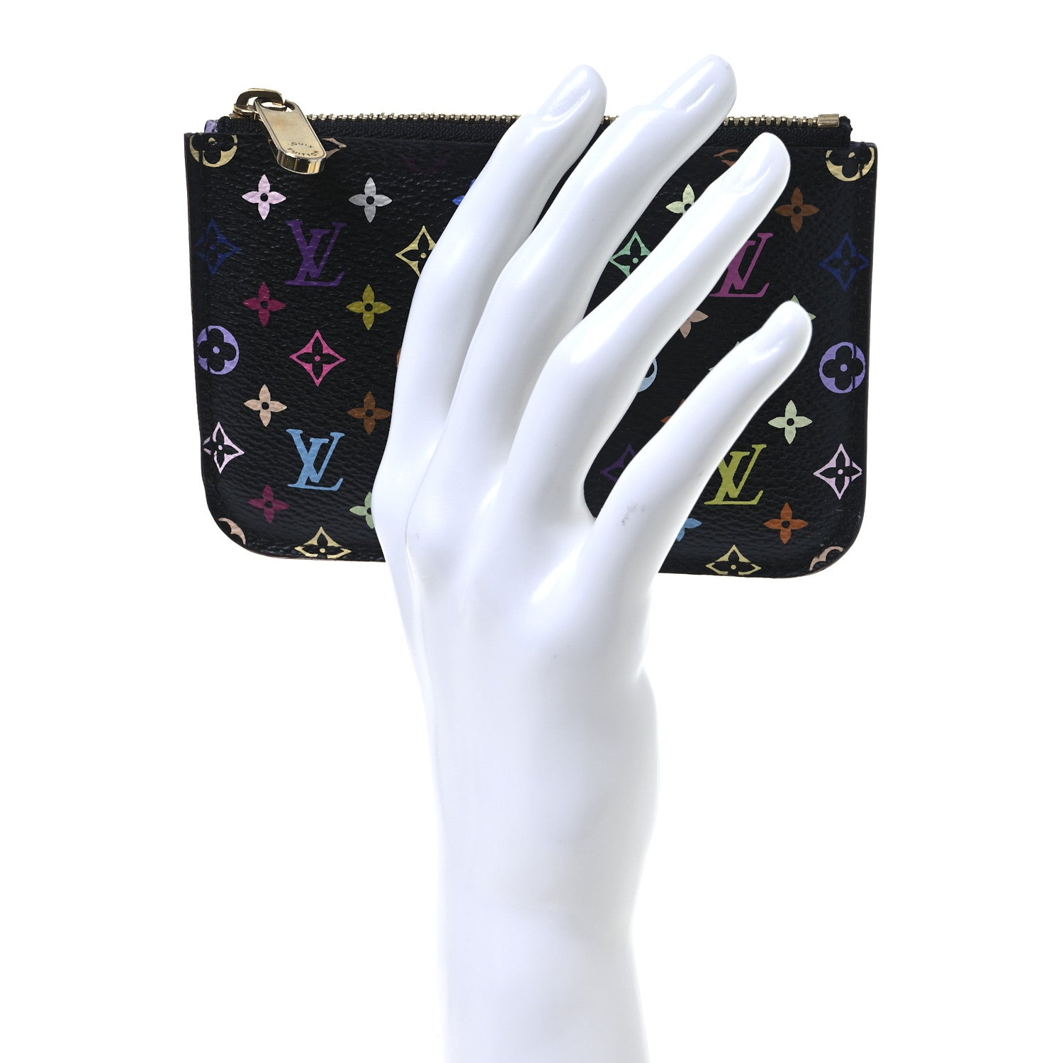 Louis Vuitton Monogram Multicolor Key Pouch Black Violet 2 of 10