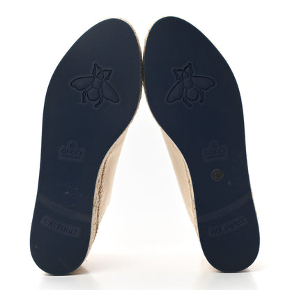 Gucci Canvas Logo Lace-Up Platform Espadrilles 37 Greggio Grege 5 of 8