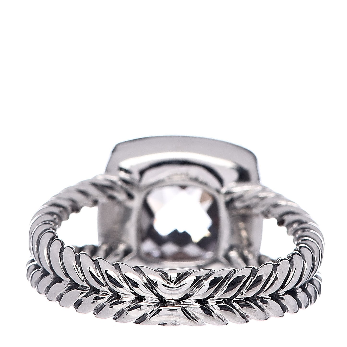 Sterling Silver Diamond White Topaz 7mm Petite Albion Ring 49 5
