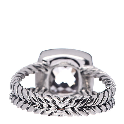 David Yurman Sterling Silver Diamond White Topaz 7mm Petite Albion Ring 49 5 4 of 5