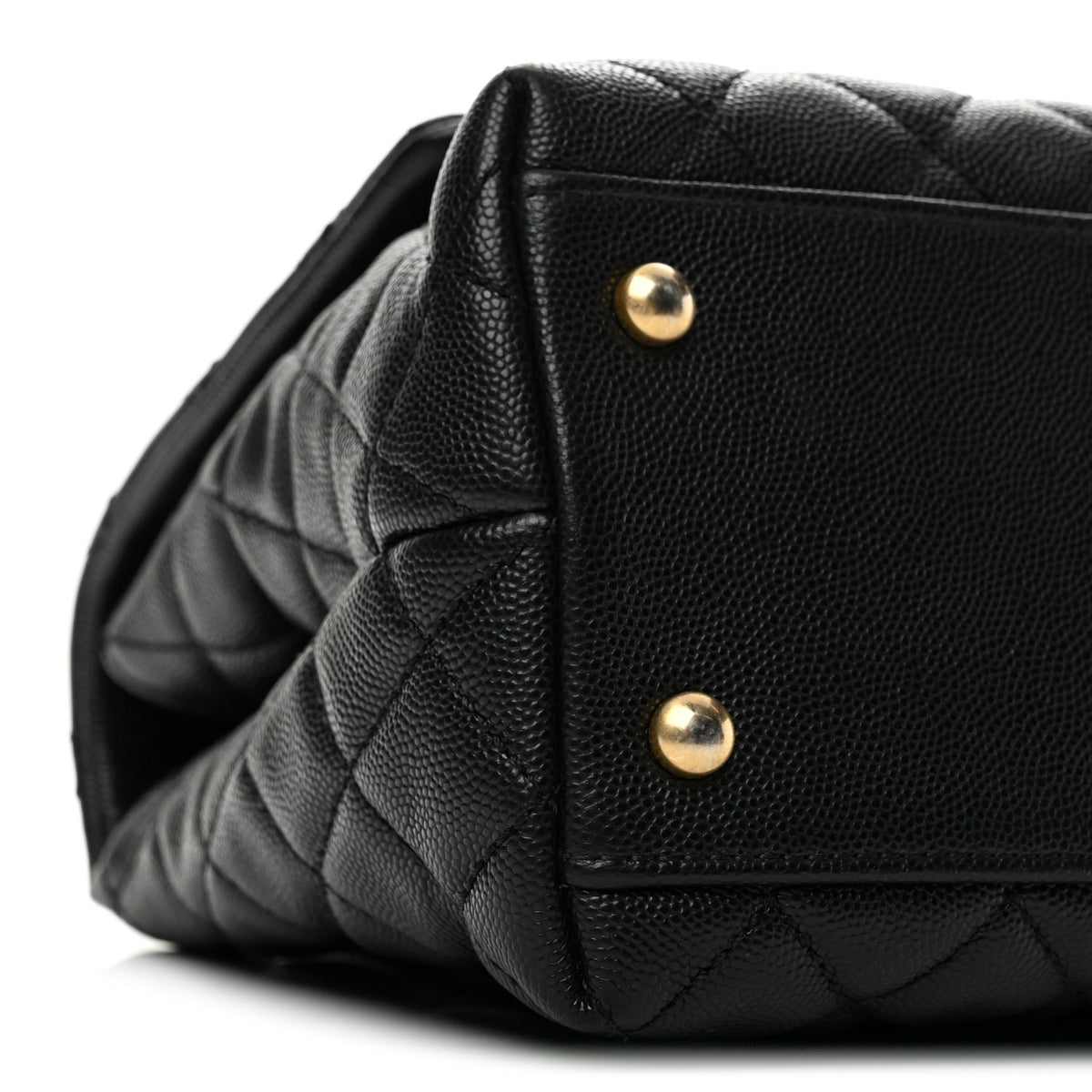 Caviar Quilted Small Coco Handle Flap Black