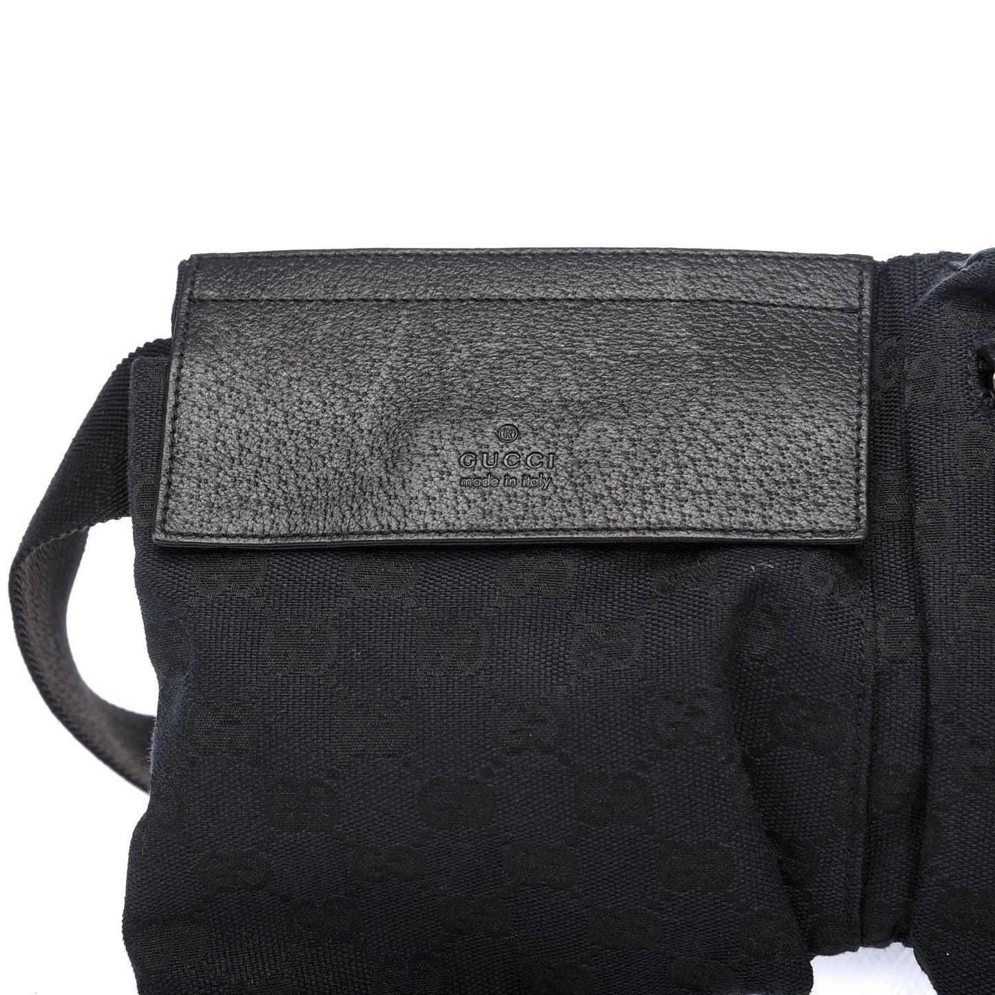 GG Monogram Double Pocket Belt Bag Black