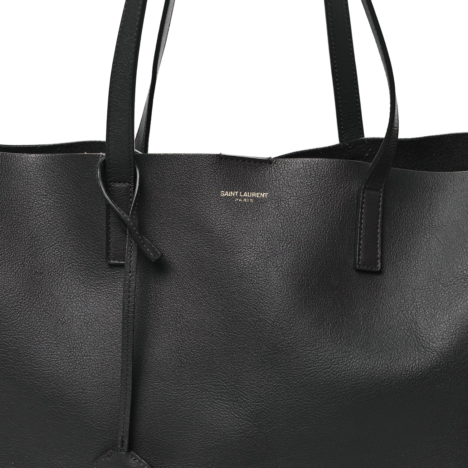 Saint Laurent Calfskin Large Shopping Tote Coal 9 of 11