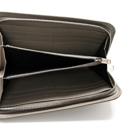Saint Laurent Grained Calfskin Classic Zip Around Continental Wallet Light Grey 4 of 10