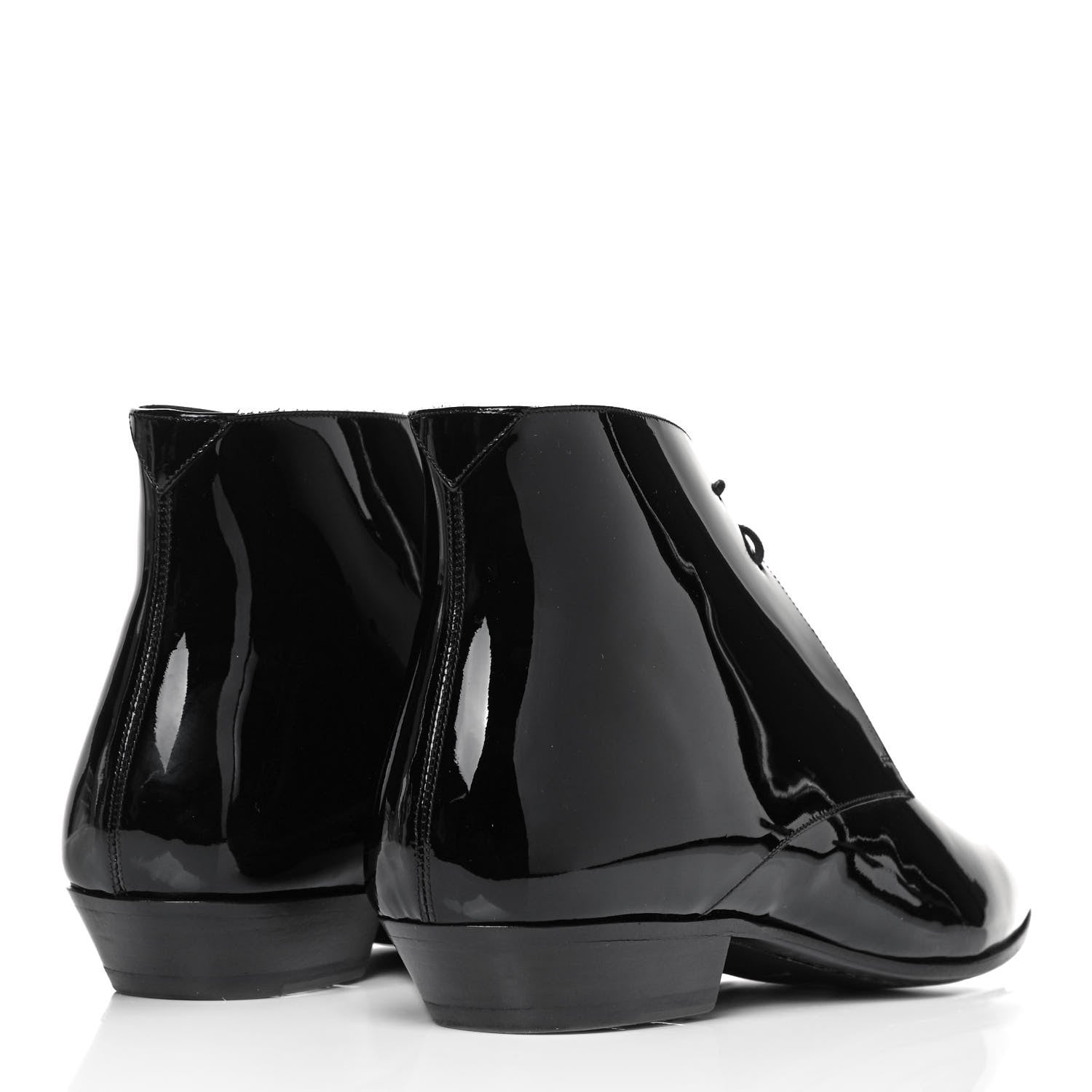 Saint Laurent Patent Calfskin Joan Ankle Boots 42 Black 4 of 6