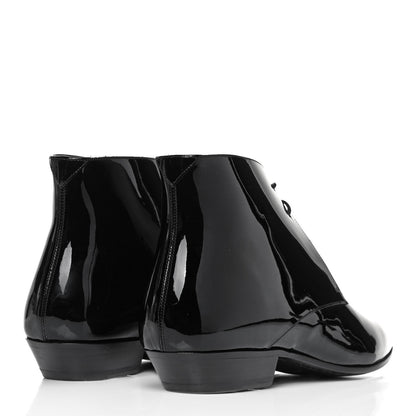 Saint Laurent Patent Calfskin Joan Ankle Boots 42 Black 4 of 6