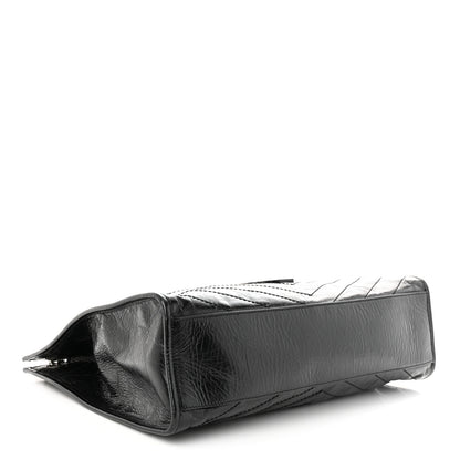 Saint Laurent Crinkled Calfskin Matelasse Monogram Medium Niki Shopper Tote Black 4 of 12