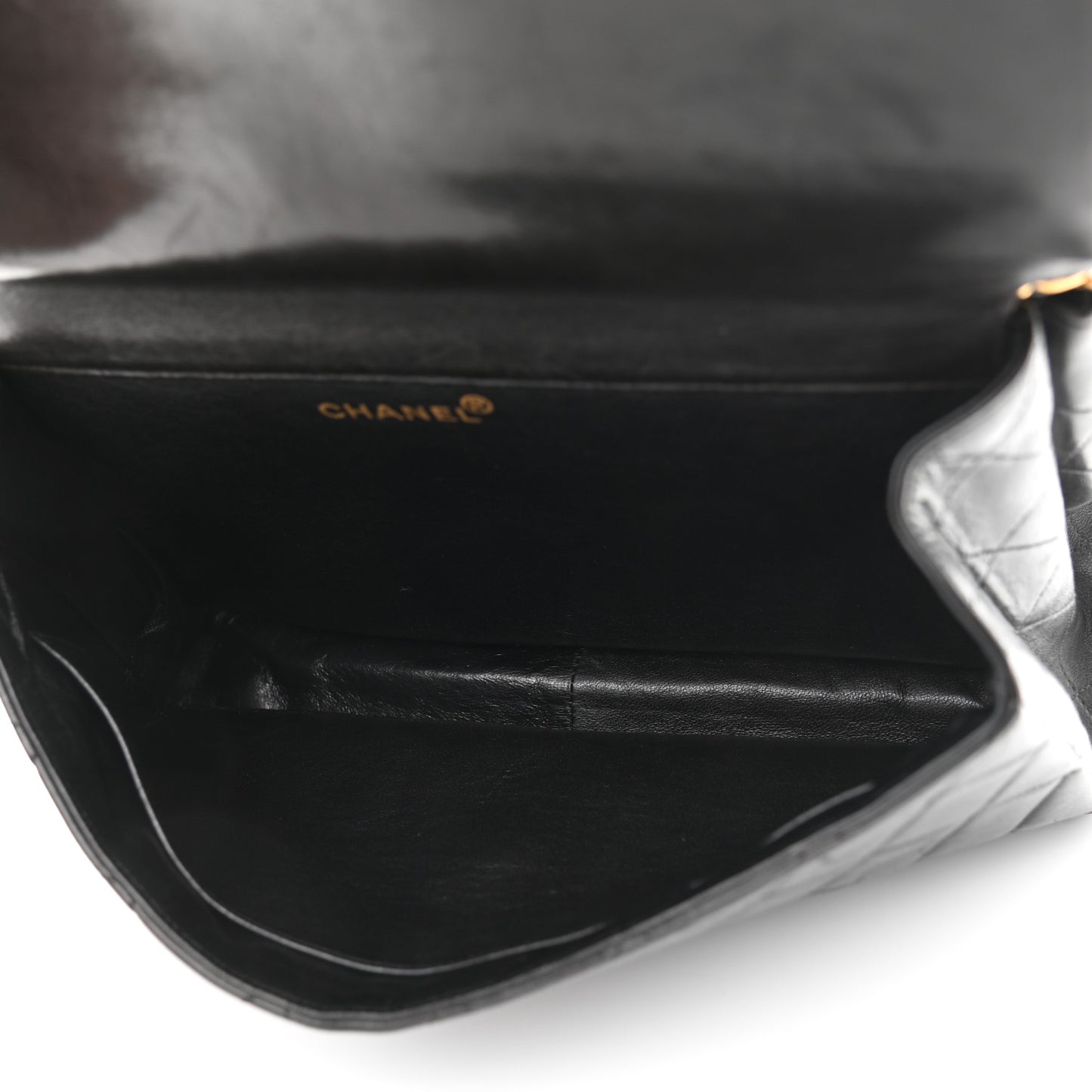 Lambskin Quilted Jumbo Double Sided Flap Black