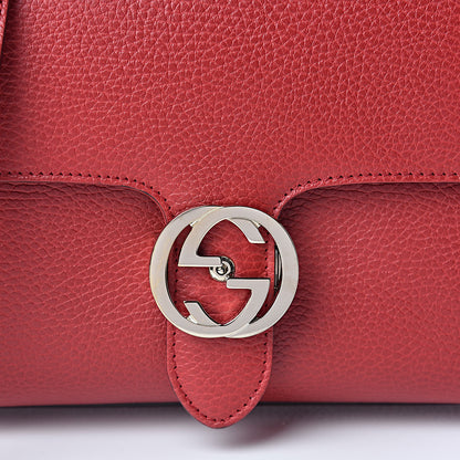 Gucci Dollar Calfskin Interlocking G Top Handle Shoulder Bag Red 8 of 10